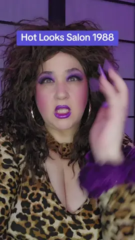 With just a little hairspray and the wave of her magic sheers, Hairy Godmother Donna creates makeover magic at Hot Looks Salon, 1988!  #salon #hairstylist #makeover #80s #80saesthetic #charactercomedy 