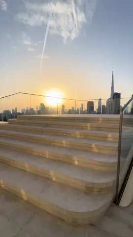 Dubai Steps with a Stunning Sunset #SunsetVibes #DubaiSkyline #LuxuryEscape #CityscapeDreams #Viral