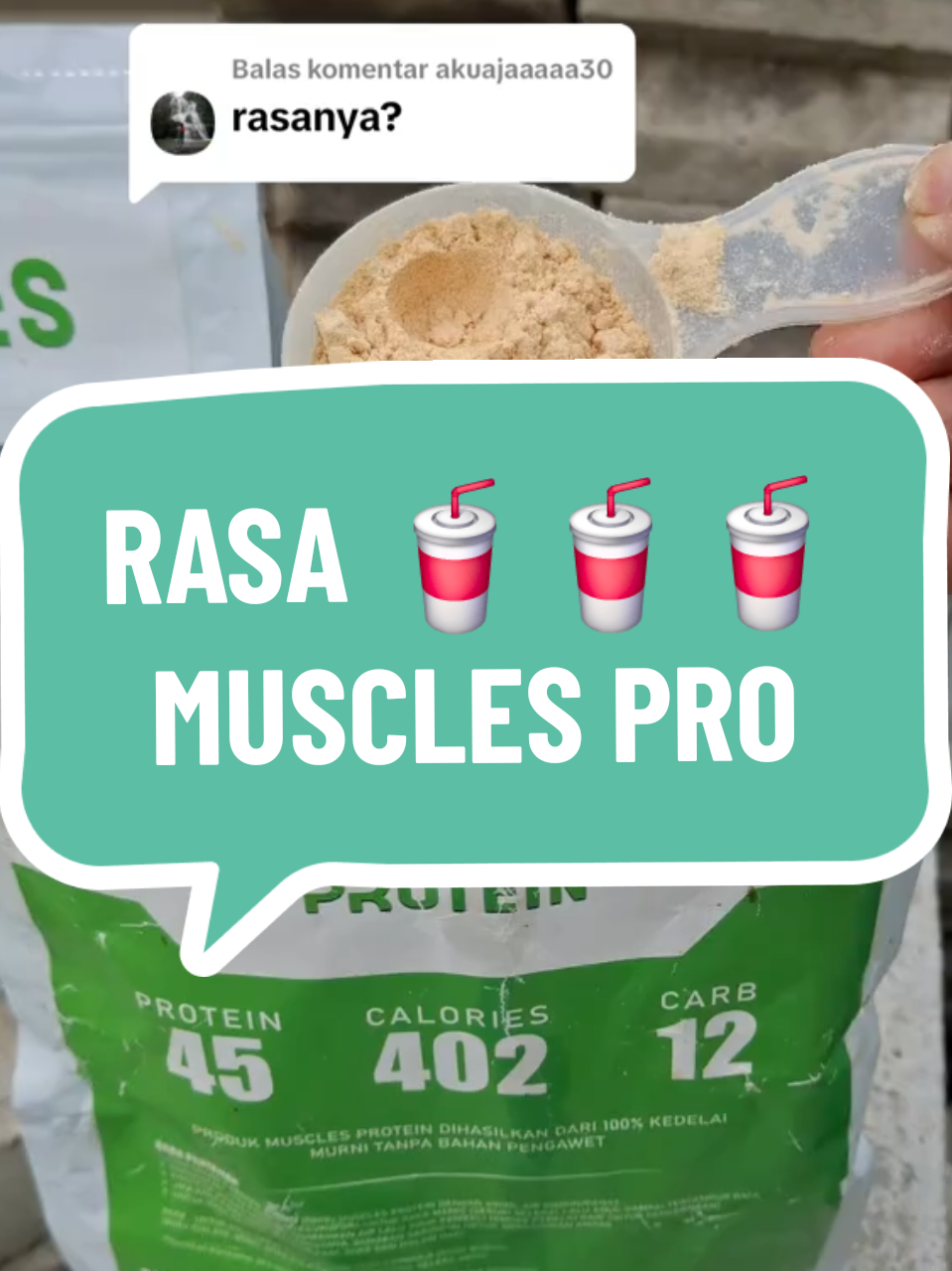 Membalas @akuajaaaaa30 rasa Kedelai Murni, lebih ke hambar karena tanpa campuran Pmanis, nanti rekomendasi di campur gula/madu/dancow/ pemanis yg lain sesuai selera. #gym #musclesprotein #musclesproteinkedelai 