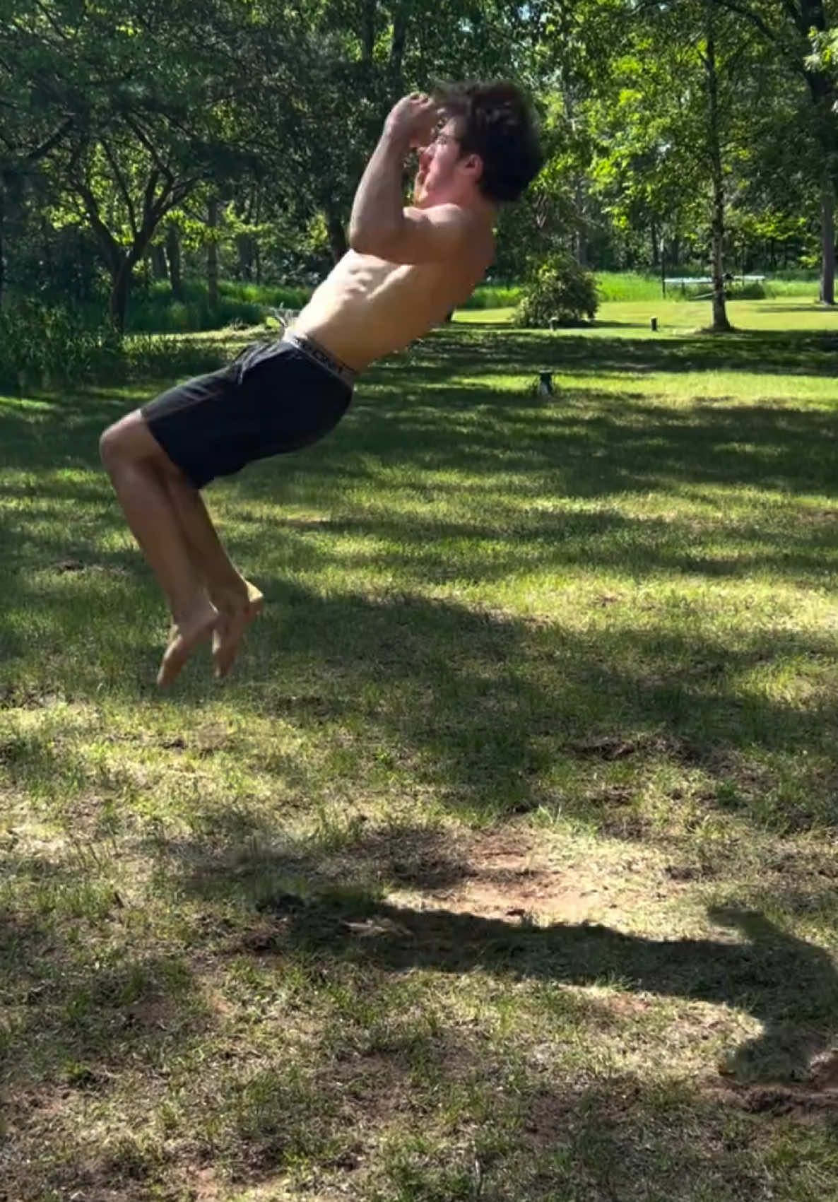 DOUBLE BACK FLIP ON THE GRASS 🤯 #pkfr #flip #jump by Matthew Cramer
