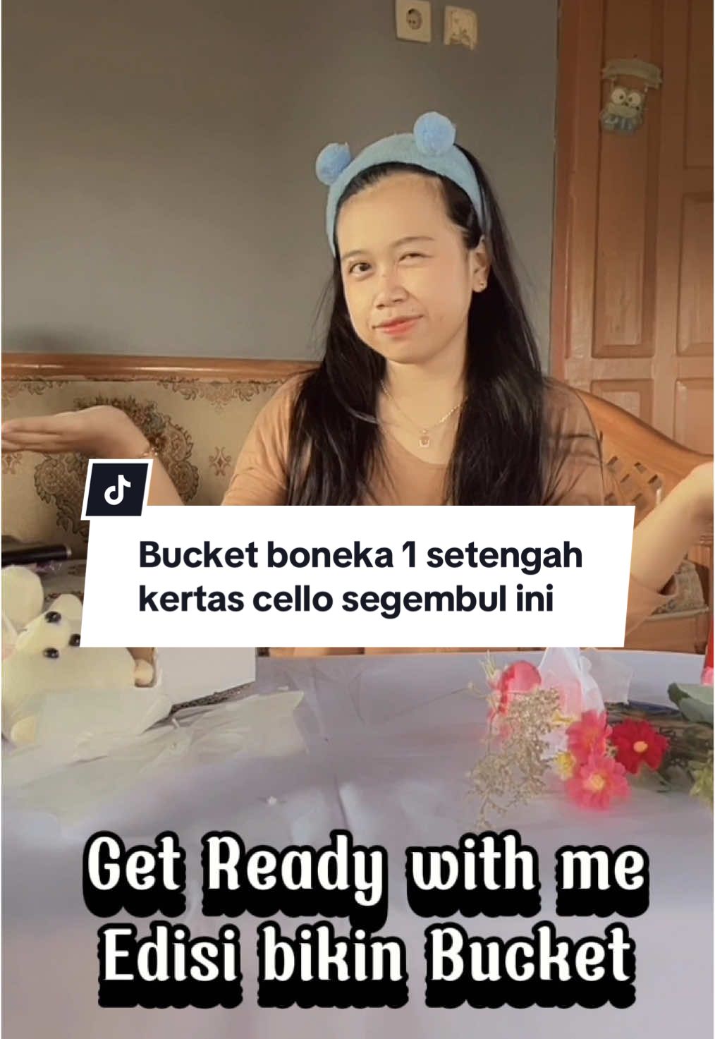 1 setengah cello bisa bikin bucket segembul ini dong 🤭 #bouquettutorial #bouquet #bucketboneka #banjarpatromanjawabarat #bucketmurah 