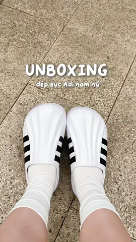 Dép sục ADi 3 sọc , nam - nữ mang đều đẹp 😍 #depsuc #depnamnu #dep3soc #review #thoitrang #xh #unboxing #xuhuong #viral #fypシ #foryou #thaothichriviu #sucadidas 