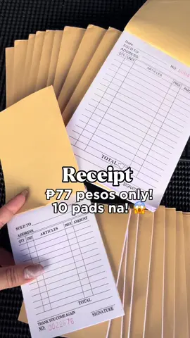 Receipt 10pads na! #receiptforbusiness  #carbonizedreceipt 