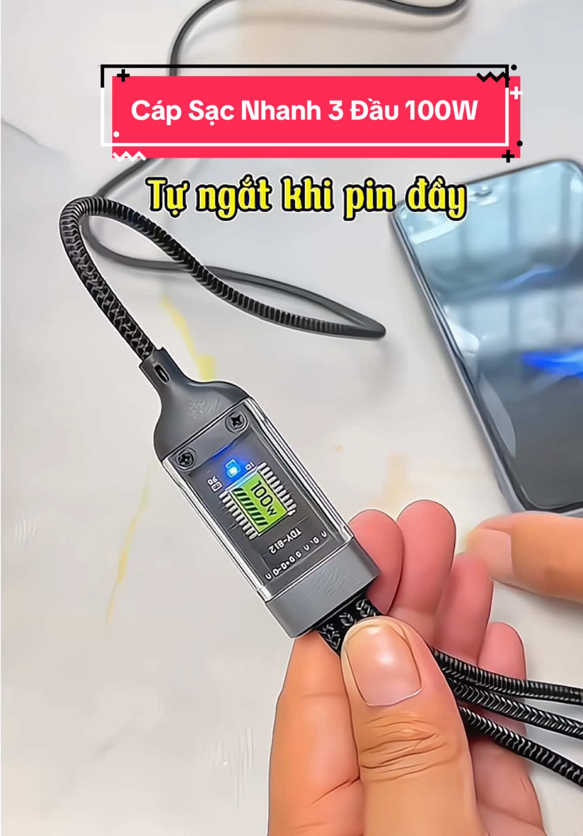 Combo 2 Dây Cáp Sạc Nhanh  #capsacnhanh100w #capsacnhanh3dau #capsac100w #capsacnhanh3in1 #capsac3dau100w #byntchuyengiadung 