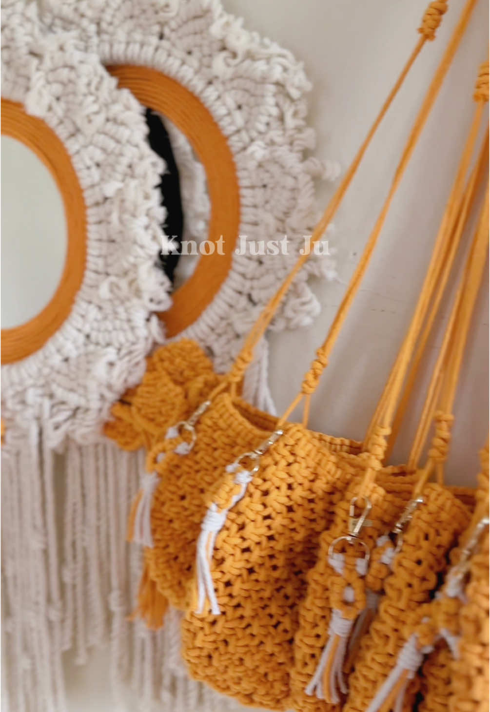 Macrame Tutorials on Youtube: Knot Just Ju 10 handmade orange mini bucket bags and 2 macrame mirrors for Konsehal John Paul Carbonel of Cuyapo, Nueva Ecija 🧡 Thank you so much for choosing us to be part of your holiday gifts! ✨ #macrame #macrametutorial #macramewallhanging #macramebag #macrameyoutuber #macramelove #macrameartist #macramelover #macramedecor 