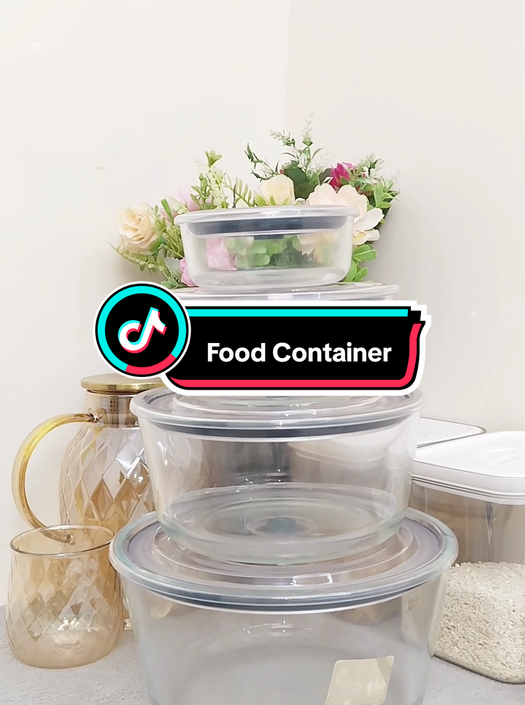 Round Press Type Vacuum Lid Borosilicate Glass Food Container❤️🔥😍 #borosilicateglass #glass #lunchbox #aesthetic #kitchenessentials #kitchen #fypシ゚ #fyp #trendingvideo #trending #homebudolfest #kitchenaccessories #hometokshop #vacuumpress #foodcontainer 