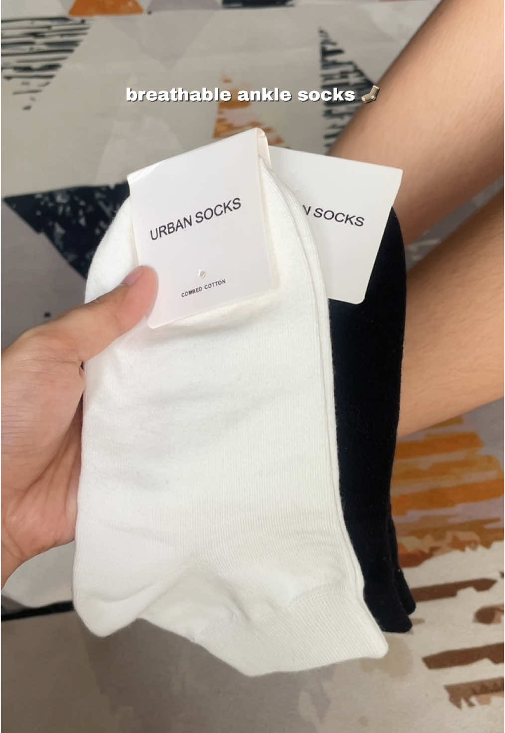 Breathable and comfortable ankle socks #socks #anklesocks #whitesocks 