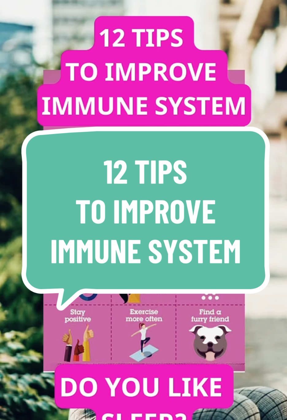 ✨ 12 Simple Ways to Strengthen Your Immune System! 💪 💖Ladies, taking care of your immune system is the BEST way to stay strong, energized, and glowing!   🌟  These easy tips will not only boost your health but also make you feel amazing inside and out!  🌟 Here’s how to do it:   🥦 Eat colorful fruits & veggies for essential vitamins!   😂 Laugh more—it’s good for your health AND your soul!   💤 Prioritize sleep for better immunity & glowing skin!   🚬 Quit smoking & 🍷 limit alcohol to protect your body!   💑 Stay intimate—yes, it boosts immunity too! 😉   🐶 Get a furry friend to reduce stress and boost happiness!   #ImmuneBoostingTips #HealthHacksForWomen #WellnessJourney #HealthyLifestyle #SelfCareDaily