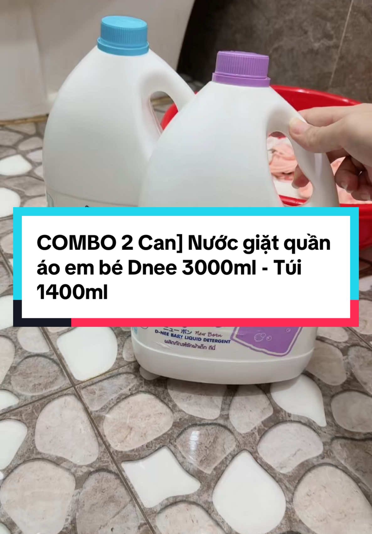 COMBO 2 Can] Nước giặt quần áo em bé Dnee 3000ml (Chính hãng có tem Đại Thịnh) - Túi 1400ml#mẹbimsữa #xuhuongtiktok 