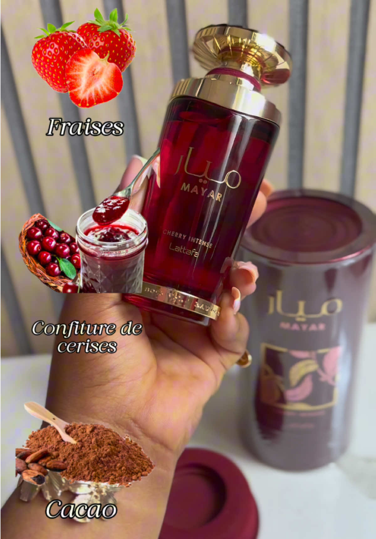 Mayar Cherry Intense , un parfum à la cerise qui se démarque parmis tant d’autres 🍓🍒 Il est juste délicieux 😍 un véritable eat me up 🤤 Lien en bio ❤️ #mayarcherryintense #lattafa #parfumsarabes #abidjan225🇨🇮 #tiktokcotedivoire🇨🇮 