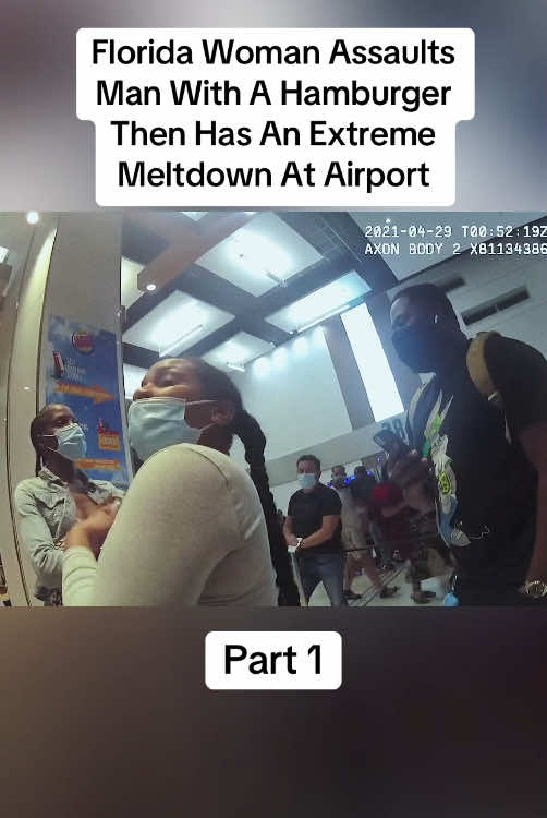 Florida Woman Assaults Man With A Hamburger Then Has An Extreme Meltdown At Airport Part 1 #cops #copsoftiktok #police #policeofficer #bodycam #crime #truecrime #truestory #foryou #fyp