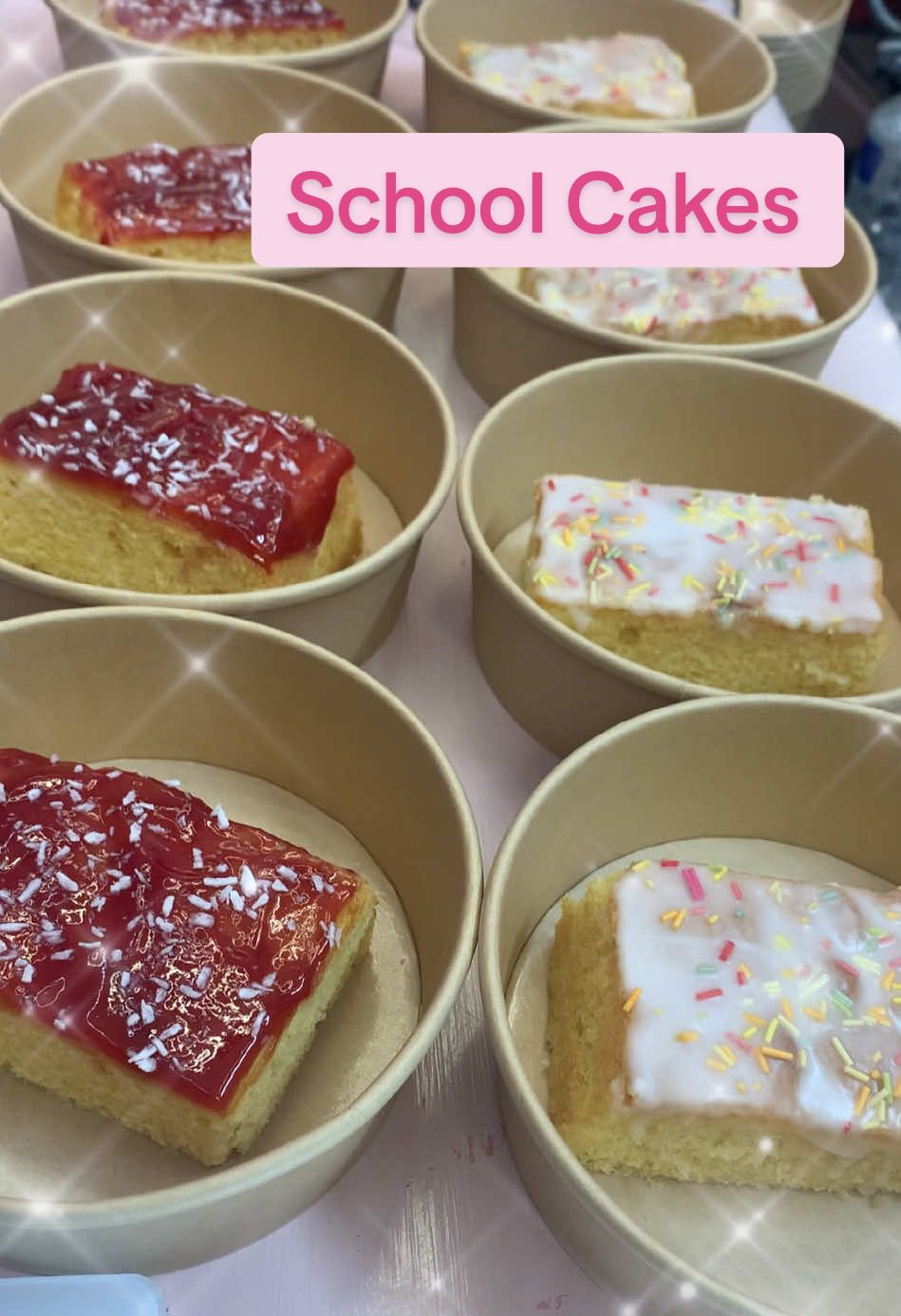 School Cakes available with Warm Custard £5 #dessertsbyakbar #leeds #fyp #sprinklecake #jamcoconut #spongecake #desserttok 