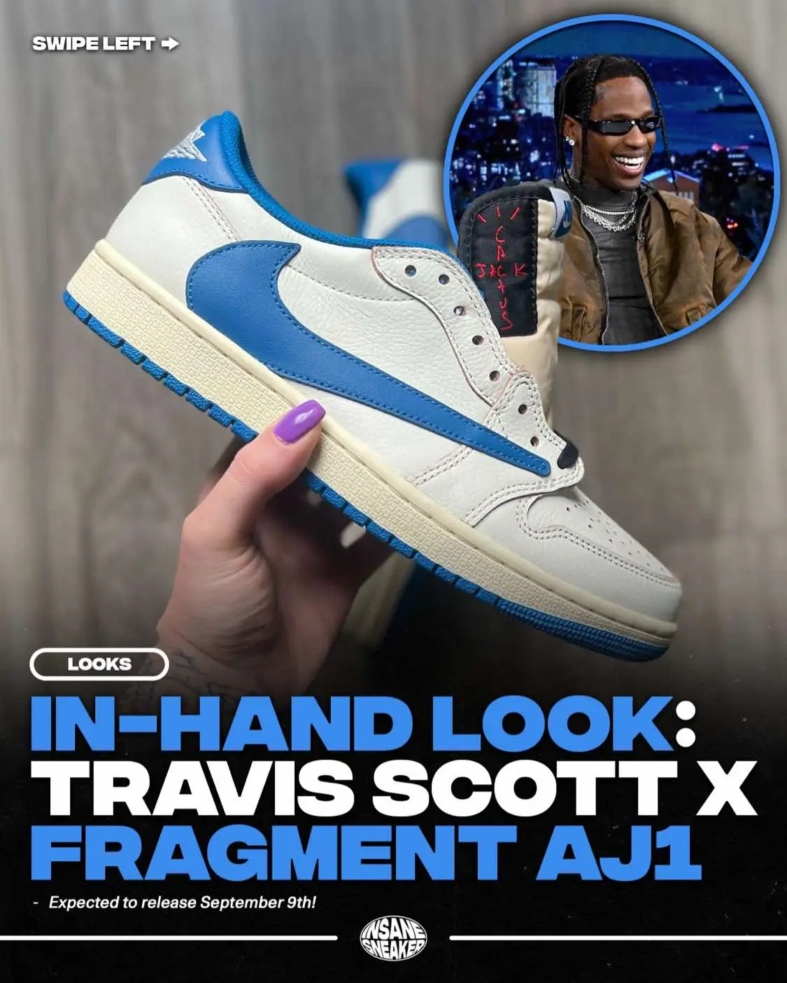 In-Hand Look at the Travis Scott x Fragment x Air Jordan 1 Low OG 