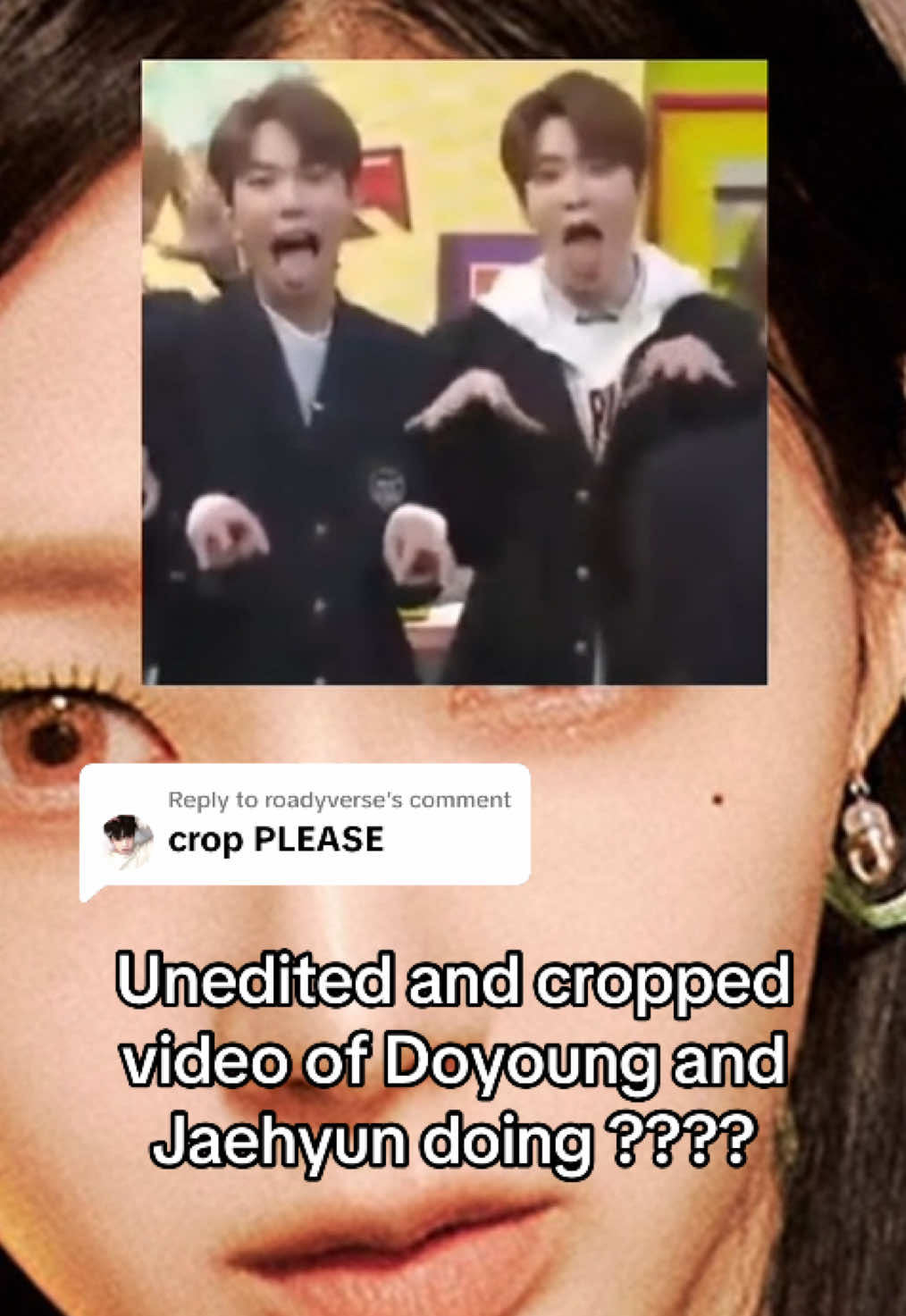 Replying to @roadyverse Reupload cus THEY GOT ME!!! I don't have the edited version with the second clip anymore but heres the og 💚 #nct #nct127 #nctzen #kpop #doyoung #jaehyun #cropped #meme 
