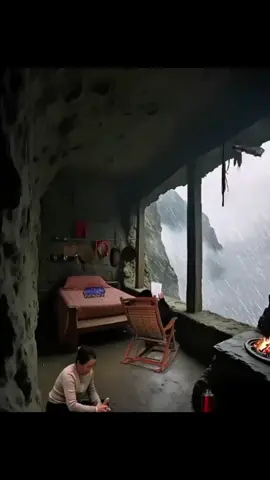 Rain Day fireplace relaxation Cozyvibes snow fall #viralditiktok #cazycabindreams #coldweather #relaxation #fyt 