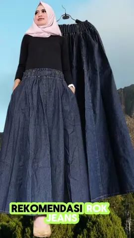 Jessy Rok Pecah Panjang Jeans Wanita Kekinian Pinggang Full Karet Rok Mayung Umbrella Skirt Turun harga menjadi Rp88.500! #rok #rokjeans #rokkekinian #rokjeanspanjang #rokviral #rekomendasi #laris 