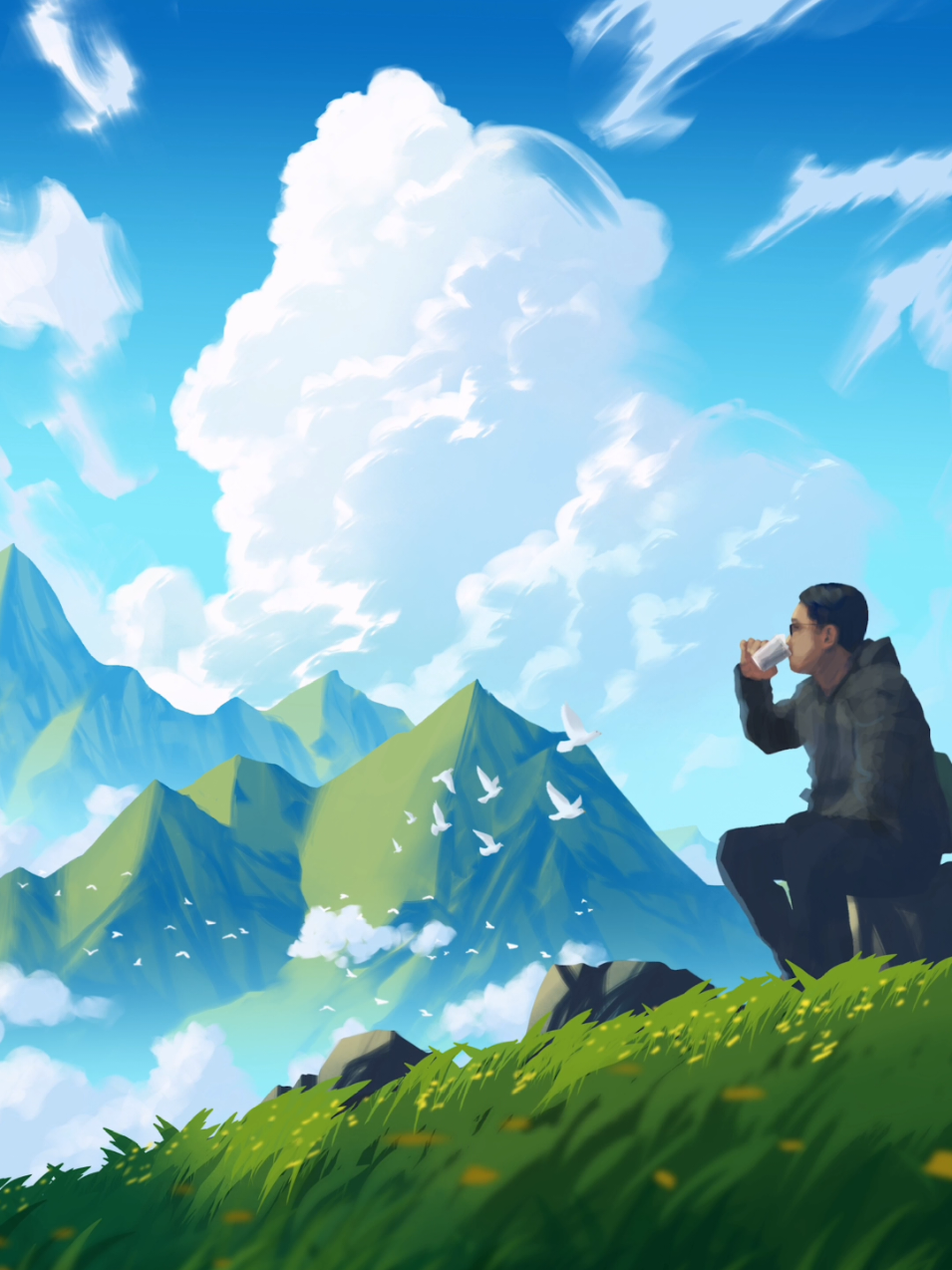 Menggambar pemandangan di aplikasi Sketchbook Pro Btw ini upload ulang orderan dari mas @kikietaro :)  #fyp #Sketchbookpro #sketchbook #Digitalart #illustration 