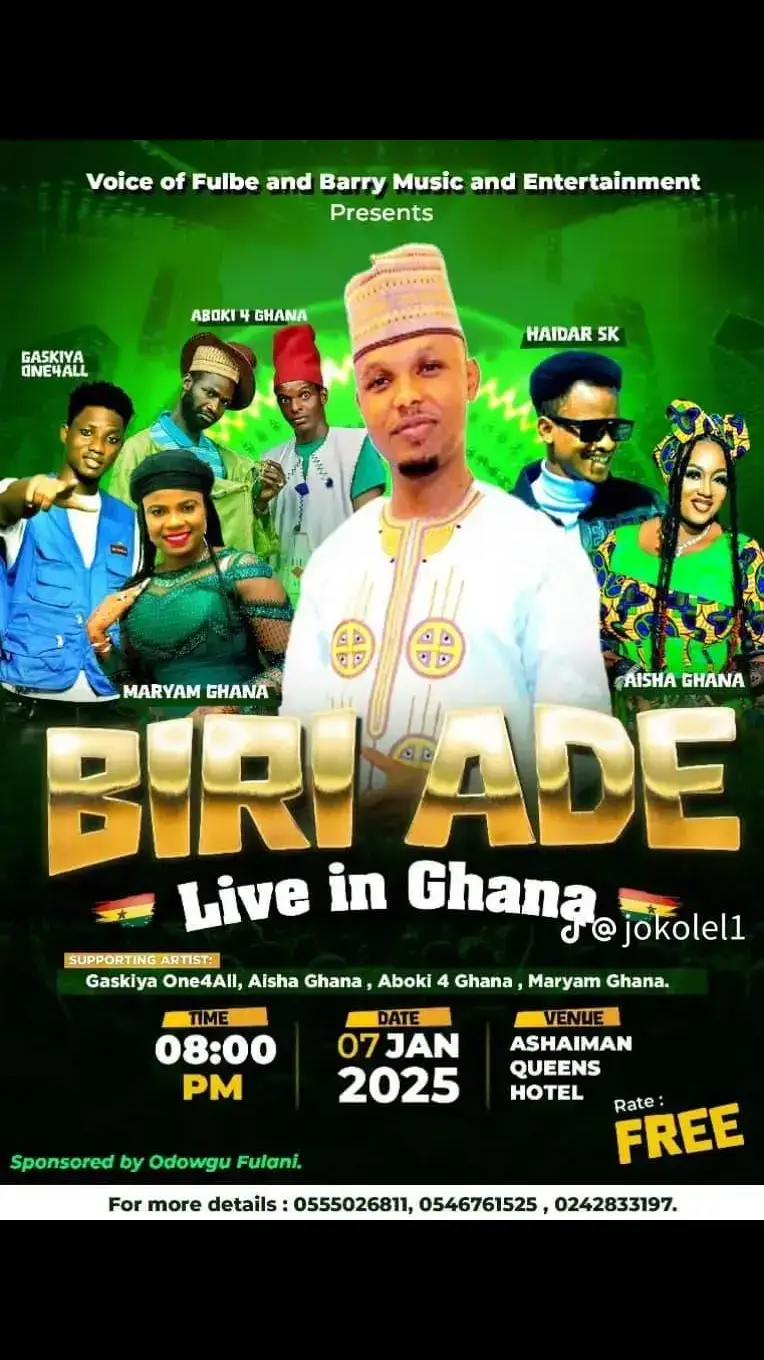 Fulani artist from Cameroon biri ade arrived in Ghana on January 7, 2025@biri ade artiste Cameroun 