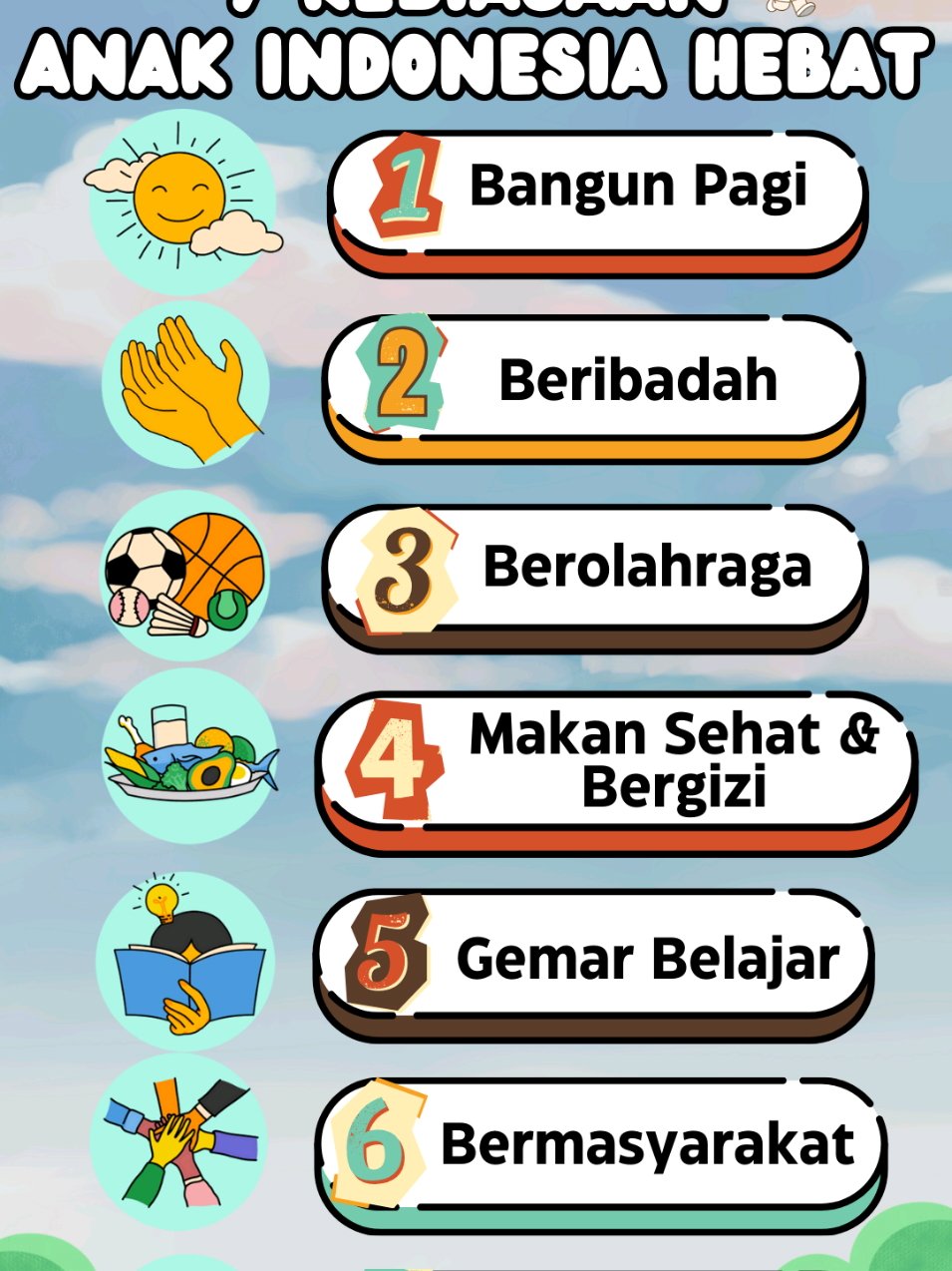 Persiapkan generasi emas Indonesia berkarakter dengan 7 pembiasaan #7kebiasaananakindonesiahhebat  #7kebiasaananakhebat 