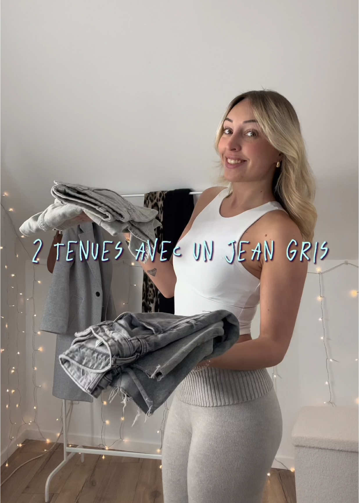 2 tenues avec un jean gris 🩶 un jean Kiabi et un jean Zara 💕 #jeans #kiabi #zara 