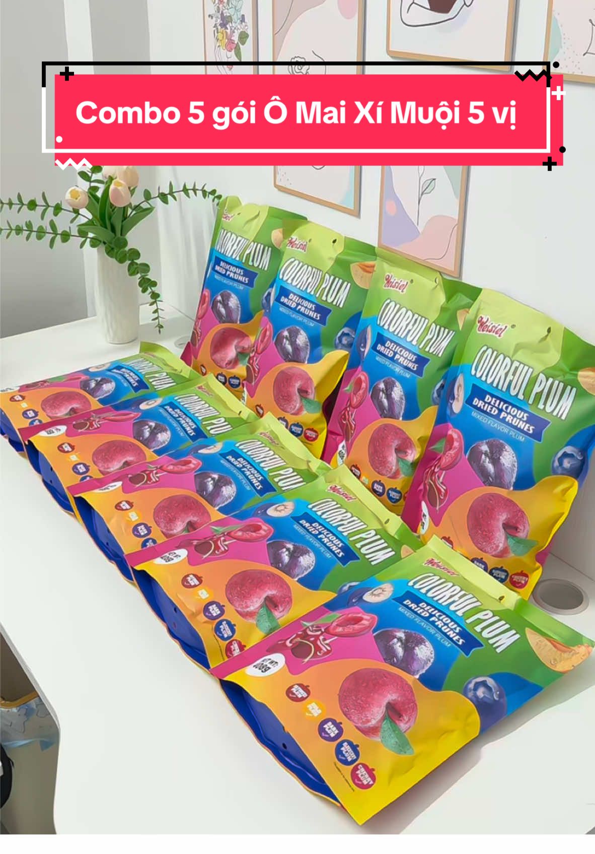 Combo 5 gói Ô Mai Xí Muội 5 vị #keoomaicherry #omaiximuoi #omaiximuoichuangot #omaimixvi #omaimixviplum #byntchuyengiadung 