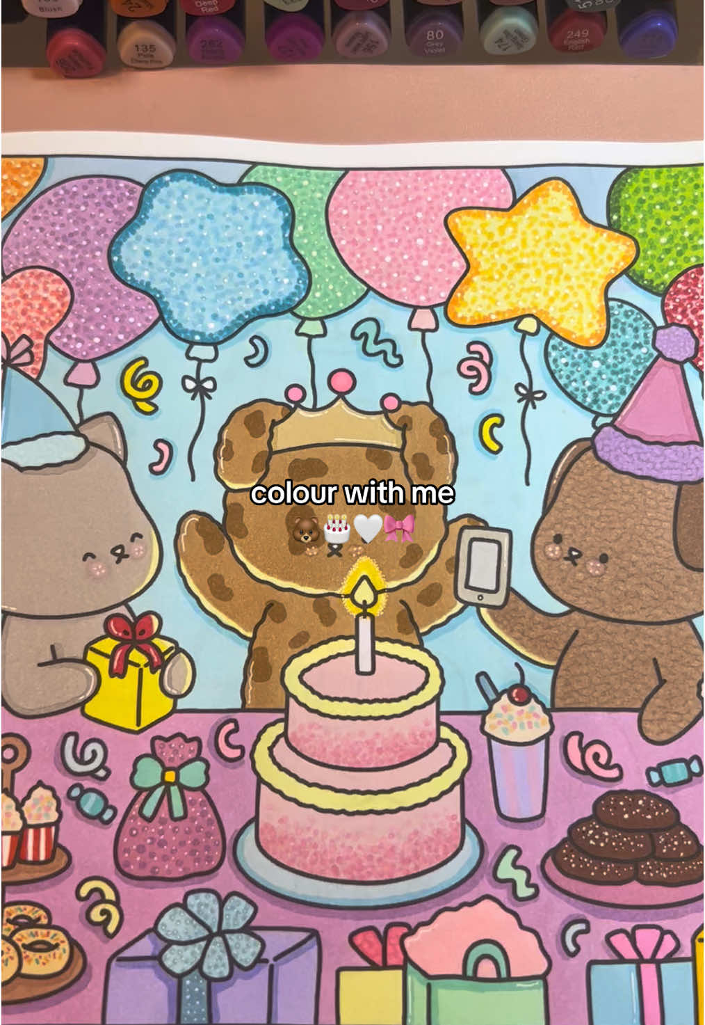 Colour @Berrie Coloring 🍓 vol 2 birthday page🤍🎂 #colourtok #colouringbook #colouring 