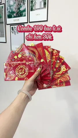 Combo 100 bao lì xì chỉ hơn 30🌱#baolixi #baolixigiare #xuan2025 #review #chamkhuu 