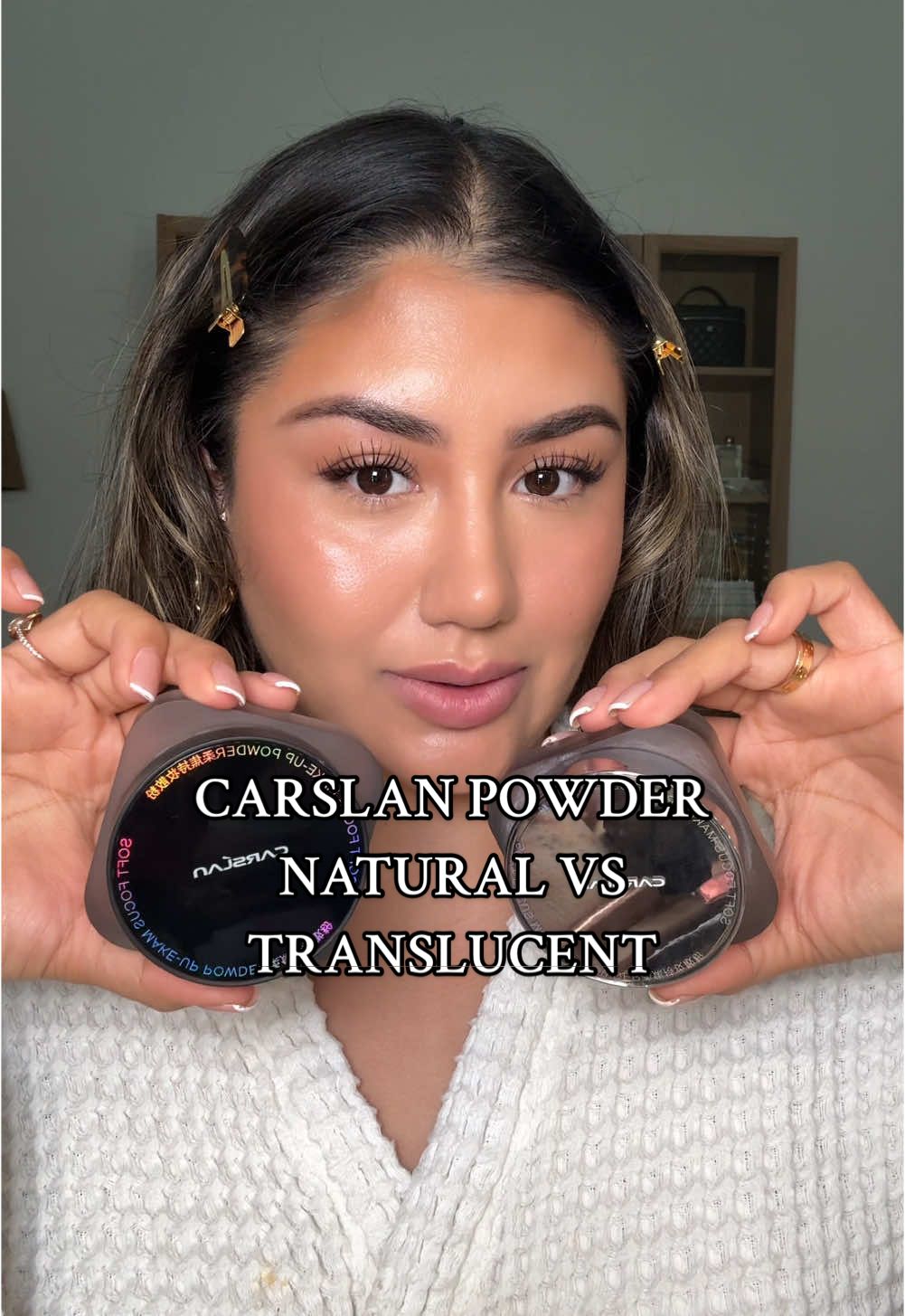 Comparing the @carslan_us loose powders natural vs translucent 🤍 #settingpowder #loosepowder #carslan #carslanpowder #waterproof  #makeuphacks #makeup 
