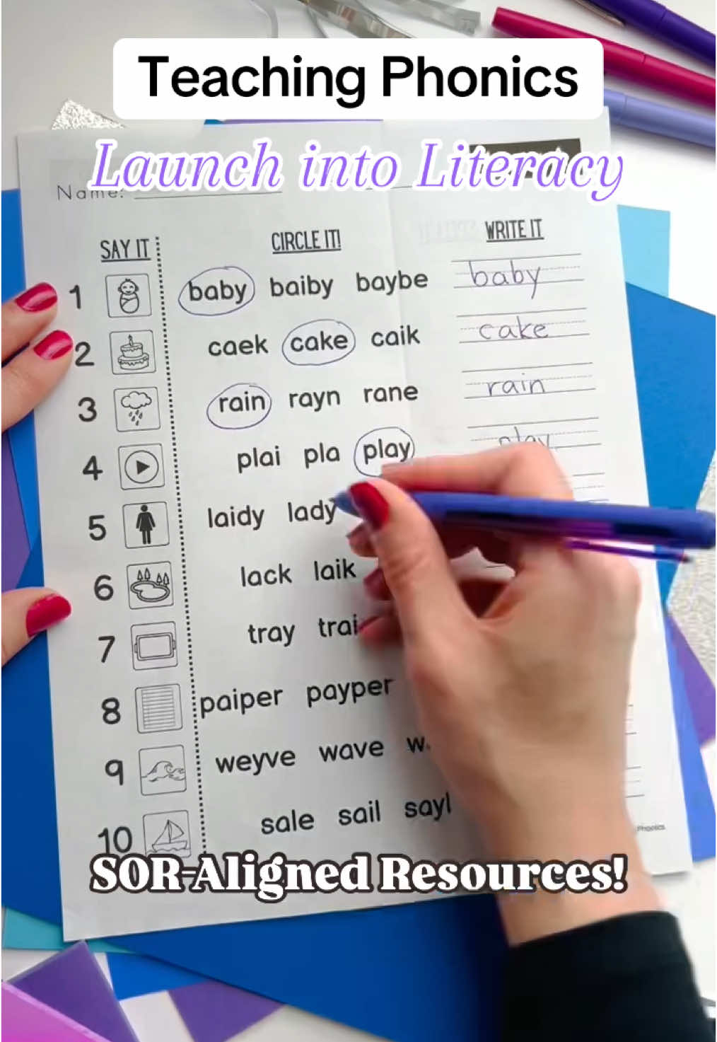 🪩 Comment LAUNCH to get these phonics resources and more as part of the Launch into Literacy bundle!  #scienceofreading #scienceofreadinginstruction #readingisfundamental #readingisaright #literacymatters #kindergartenteacher #firstgradeteacher #secondgradeteacher #homeschool #teachermom #learntoread #phonics #phonemicawareness #lalala 