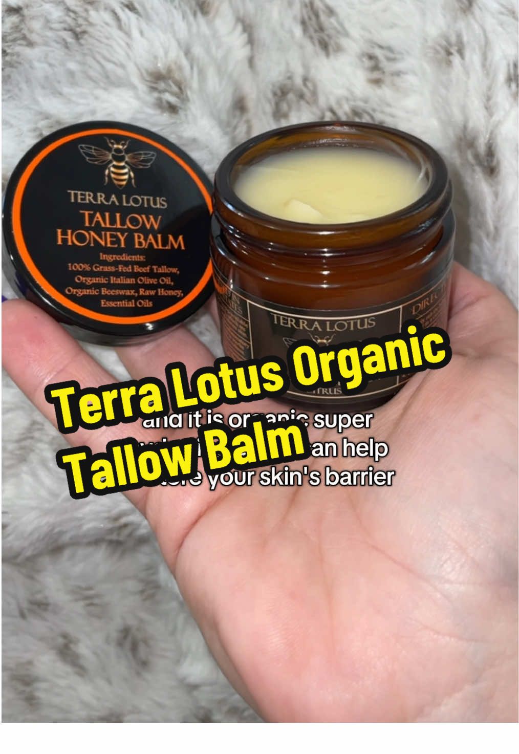 Organic Tallow Balm with honey and essential oils, so good! 😊  #terralotus #beeftallowskincare #tallowskincare #tallowbalm #TTSDelightNow #NewYearNewAura 