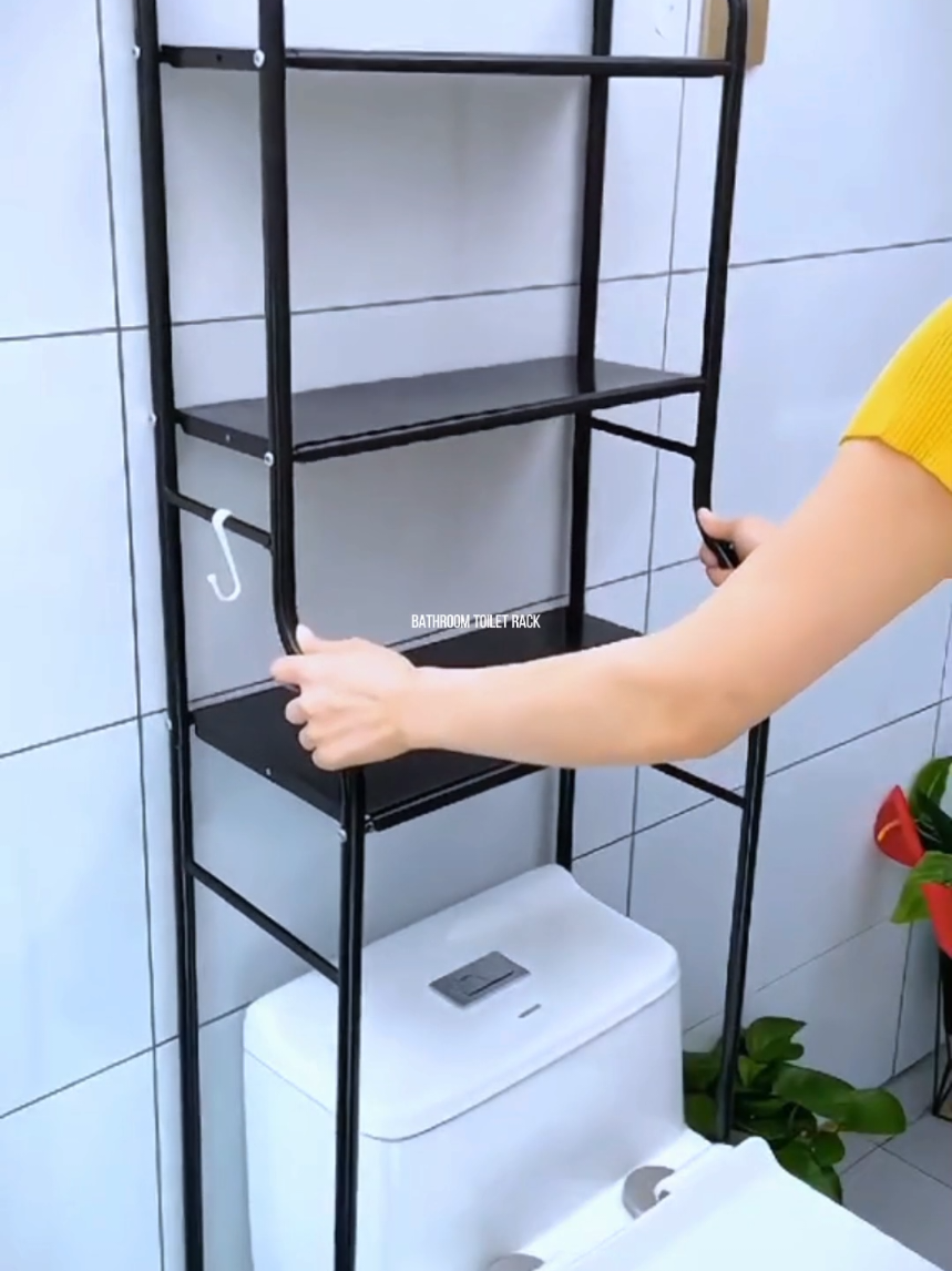 Toilet Bathroom Organizer — helping you easily organize your bath essentials such as towels, toilet paper, shampoo, and soap. #toiletrack #bathroomrack #organize #storage #bathroomorganizer #fyp #foryou #tiktokshop 