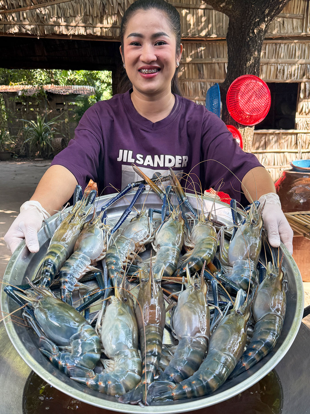 Tom yum big river shrimp cooking with Sreypov