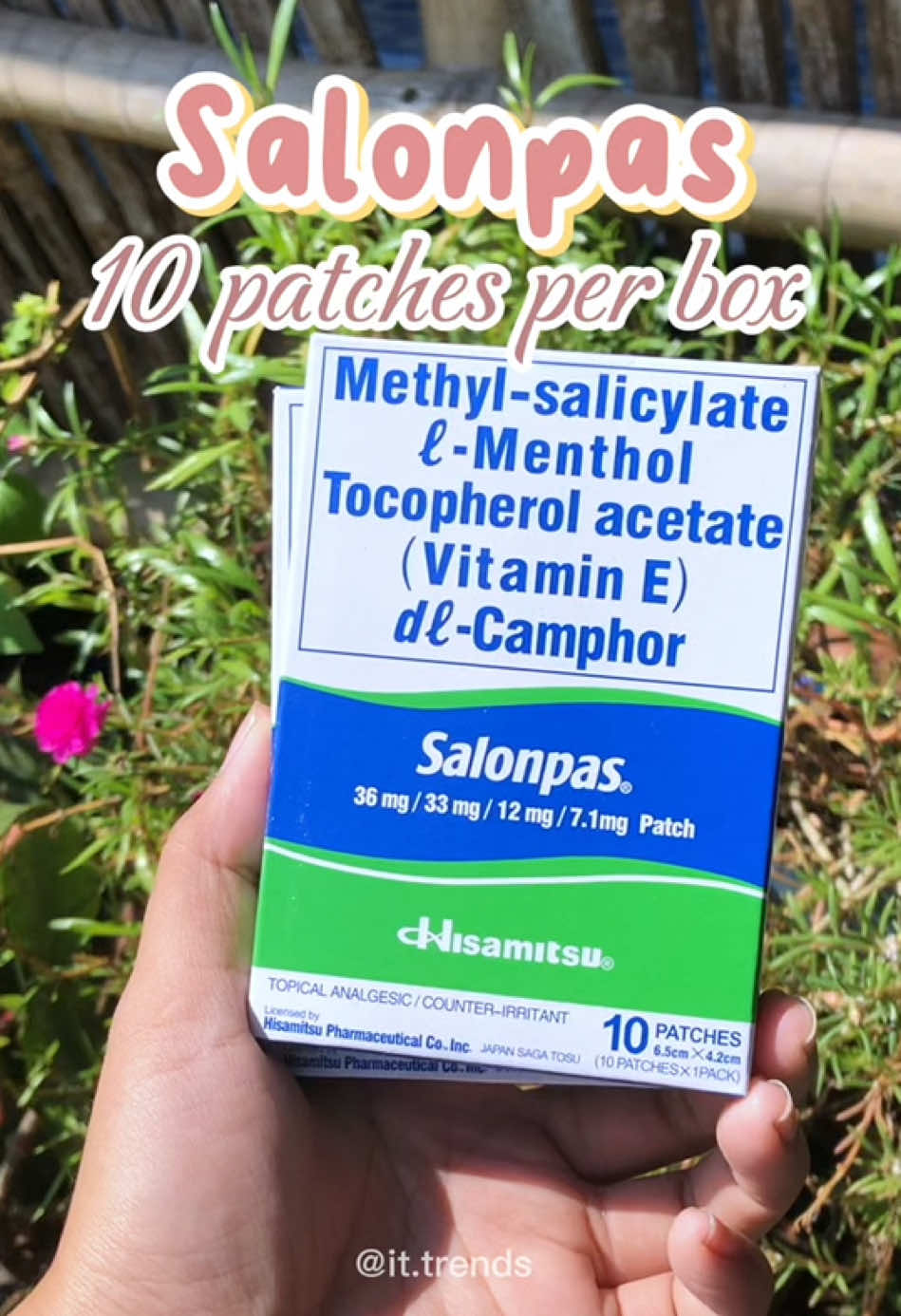 Relieve pain, restore comfort with Hisamitsu Salonpas! 10patches per box na! Get yours sa yellow basket 🩷🎀 #patches #relaxing #PainRelief #MuscleCare #Salonpas