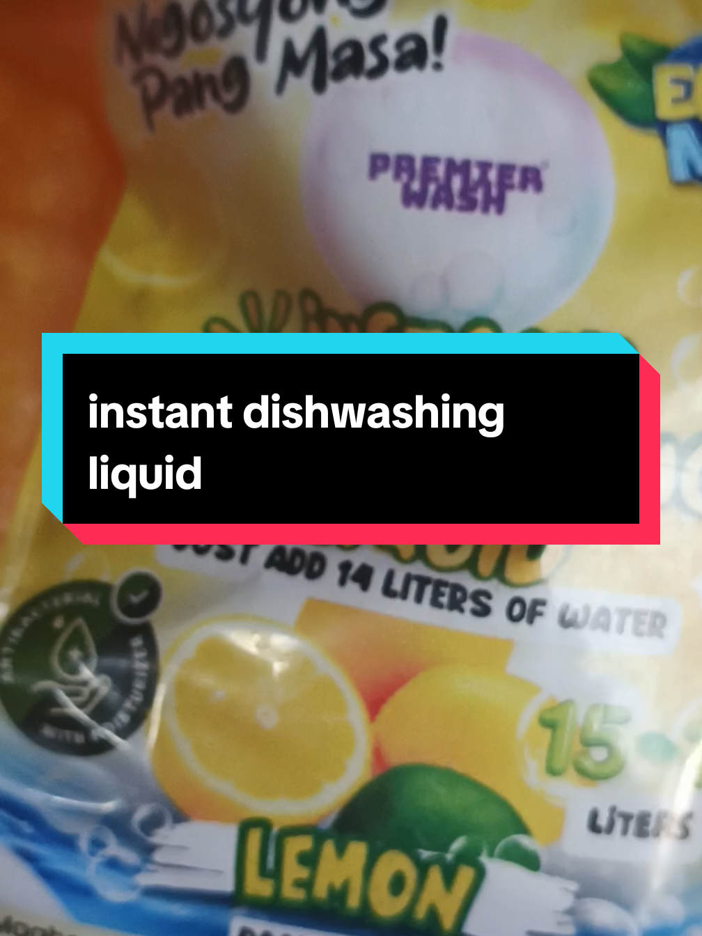 easy mix intant dishwashing soap #diydishwashing #antibacterial #lemonscents 