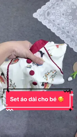 Set áo dài cho bé gái #xuhuong #aodaitetchobe #aodaitettreem #aodaichobe 