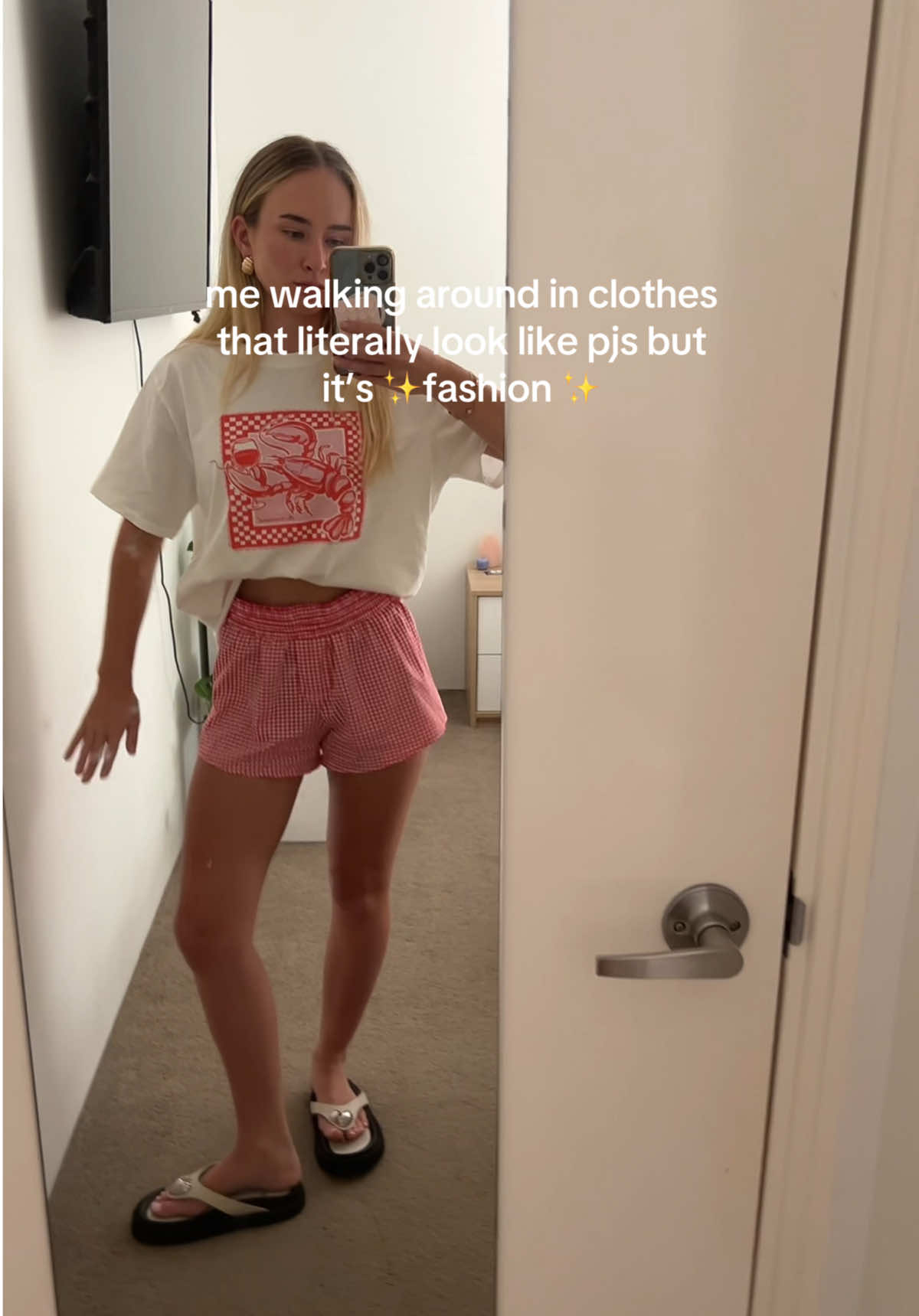 don’t wanna hear it 😅 #fyp #foryou #fyppp #goviral #blowthisup #gingham #redandpink #fashion #whatiworetoday #pjsorclothes 