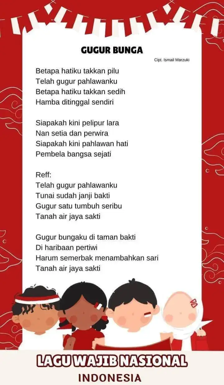 Melalui lagu wajib nasional, kita bentuk generasi yang mencintai bangsa, menghormati perjuangan, dan siap membangun Indonesia!