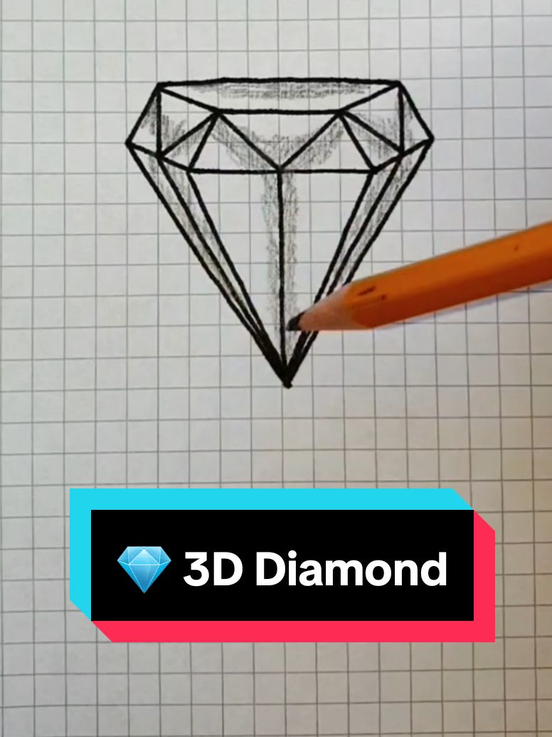 How to Draw a 3D Diamond 💎 #realistic #incredible #amazing #3d #3dprinting #3danimation #tranding #fyppp #up #crazy #hawtodo #picture #realpicture #magic #creative #creation #3ddrawing #viral_video #viralvideotiktok #tik_tok #foryoupage #foryoutrick #fyp_viral_video #diamond 