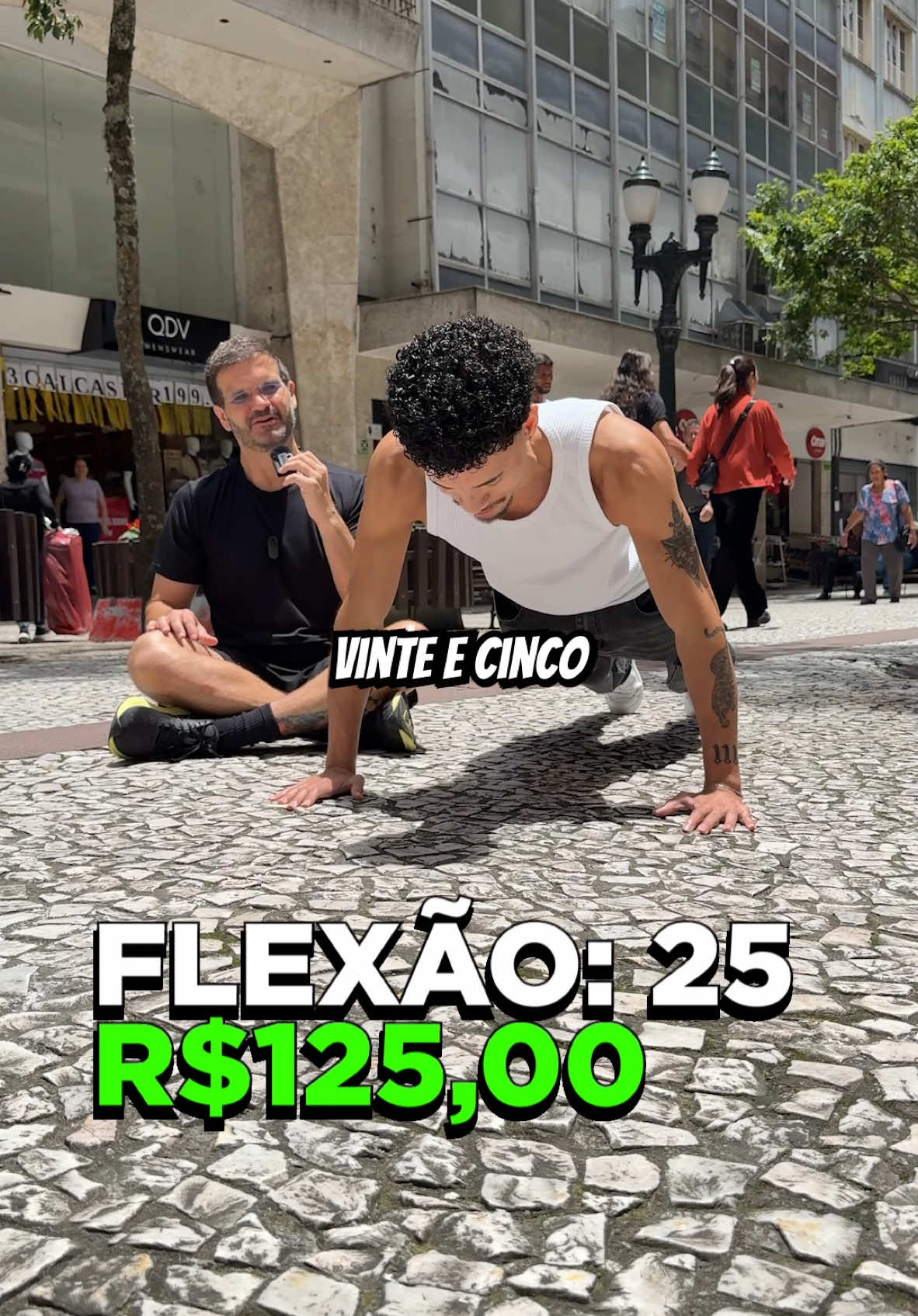 R$5,00 por flexão de braço que você fizer