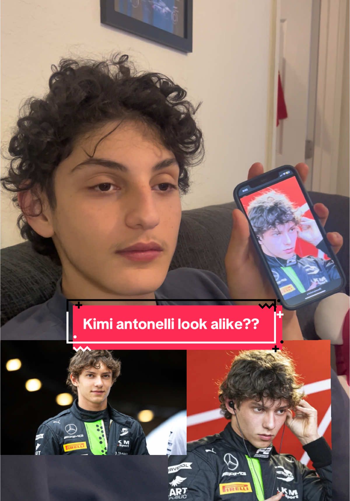 Replying to @L Ξ Ξ Π Λ @Mercedes-AMG F1 if you ever need someone to step in, we got you (kimi face, George height 🙂‍↕️) #f1 #formula1 #f1girlies #kimiantonelli #landonorris #mercedesamg #mercedesf1 #georgerussell #f2 