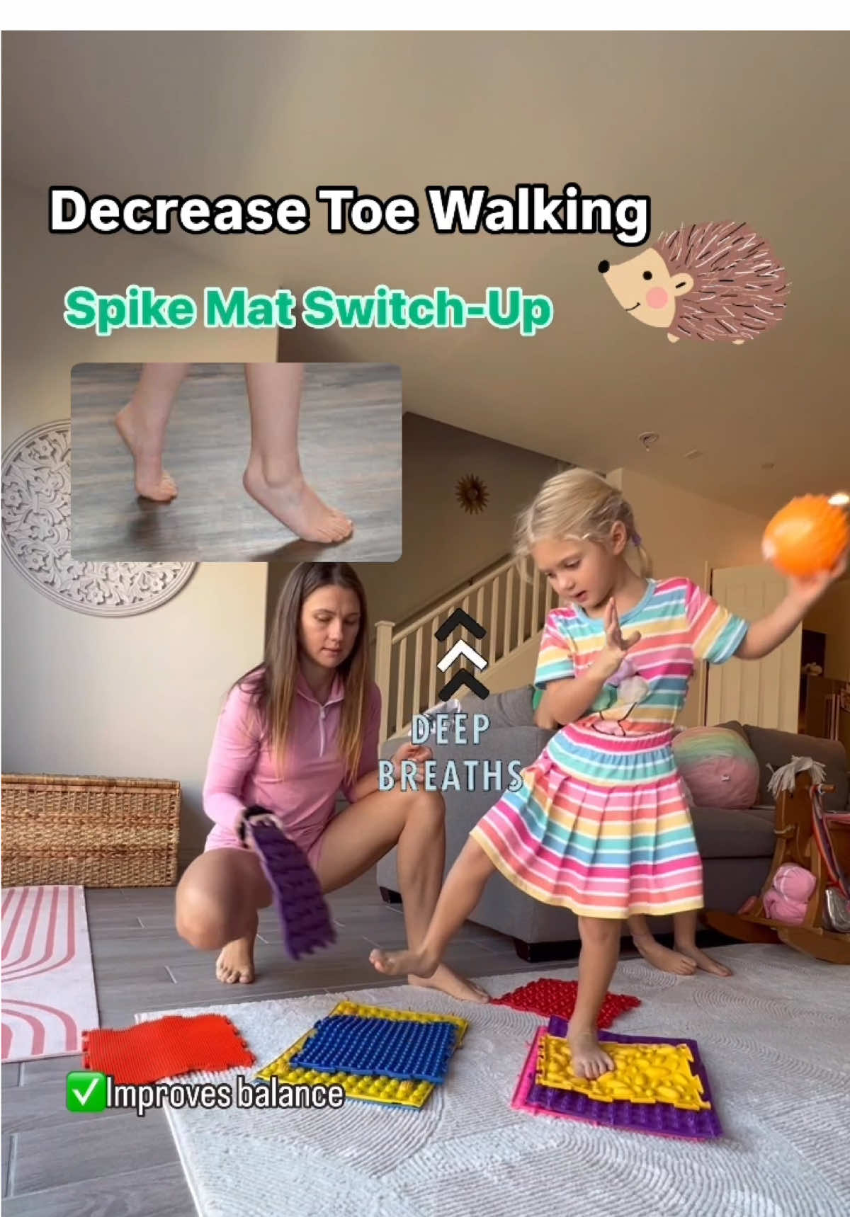 Give it a try and feel the fun tingle under your feet while giving your brain and body a boost! 🎈Important:  Remember to inhale when lifting and exhale when catching the ball and lowering your foot!🦶  Sign up for more exercise!!!👌 #KidsExercise #FunFitness #HealthyKids #ActiveKids #SensoryPlay #BalanceTraining #KidsYoga #PosturePerfect #BreathingExercises #BrainBoost #StrongKids #SensoryDevelopment #FitnessFun #HealthyHabits #KidsActivities #MindfulKids #WellnessForKids #CoreStrength #FamilyFitness #KidsBalance #GrowingStrong #ActiveFamily #HealthyPlay #MovementMatters #CreativeMovement #PlayAndLearn #ChildhoodWellness #MindBodyConnection #PlayfulLearning #happykids