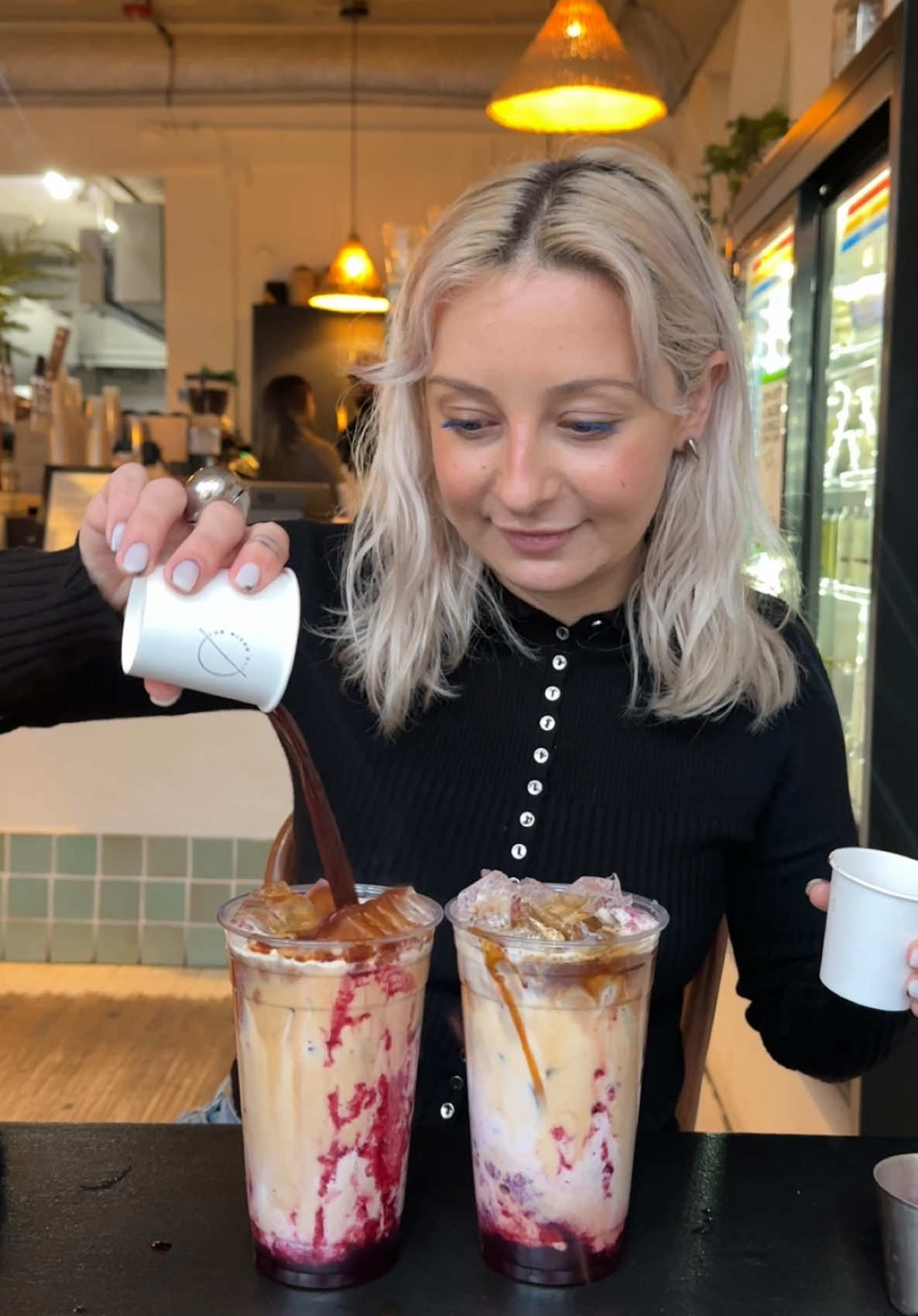 black raspberry dirty chais? yes or no? 🫨 #coffeetok #baristatok #newportri #providenceri #supportsmallbusiness #thenitrobar #smallbusinesstok #icedcoffee 