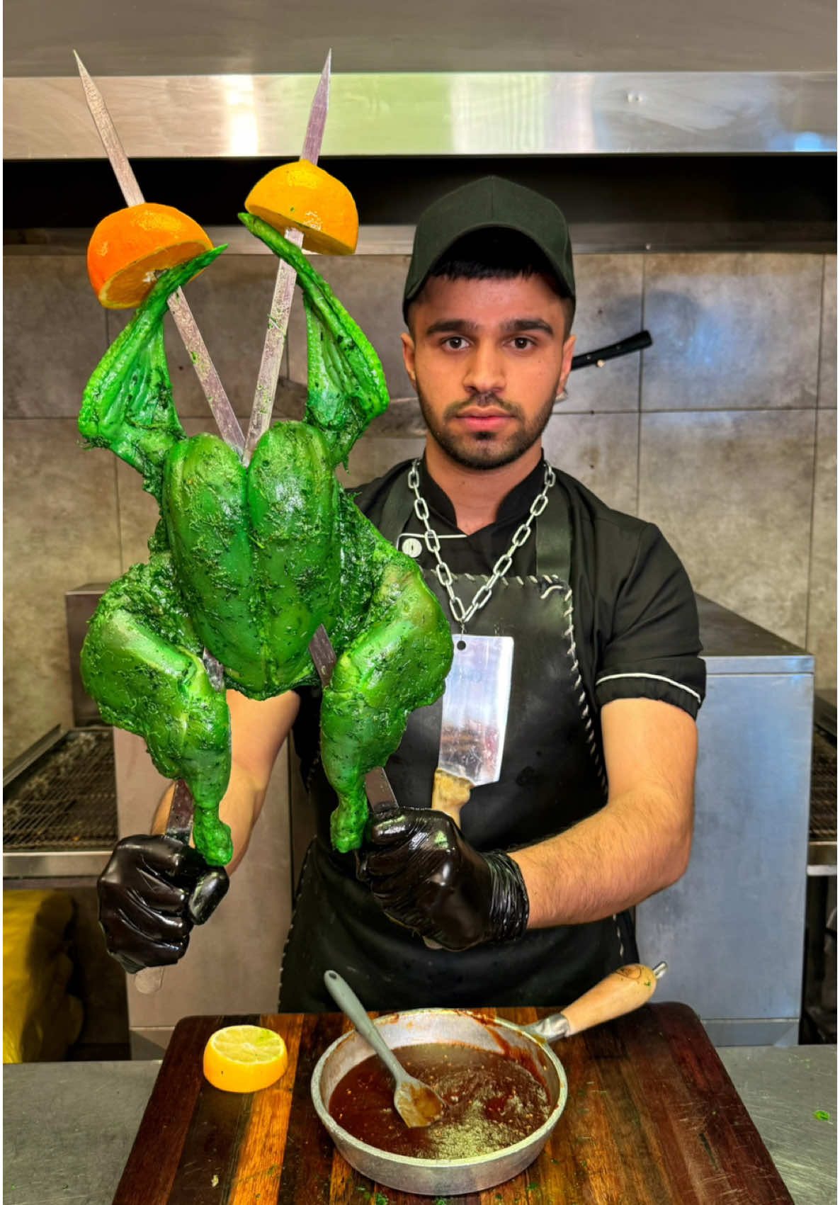 Local chicken with green seasoning 🔥🐔🍃🍀 #kebab #Recipe #chicken #cookingvideo #fyp 