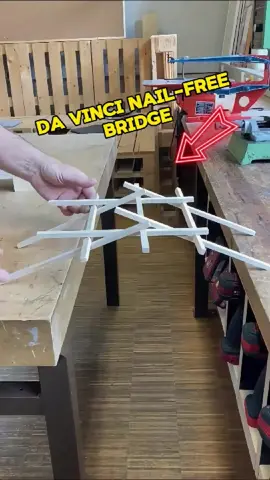 Da Vinci nail-free bridge is a genius invention #konwledge #technology #invention #fyp #bridge #crafts #handcraft #usa🇺🇸 