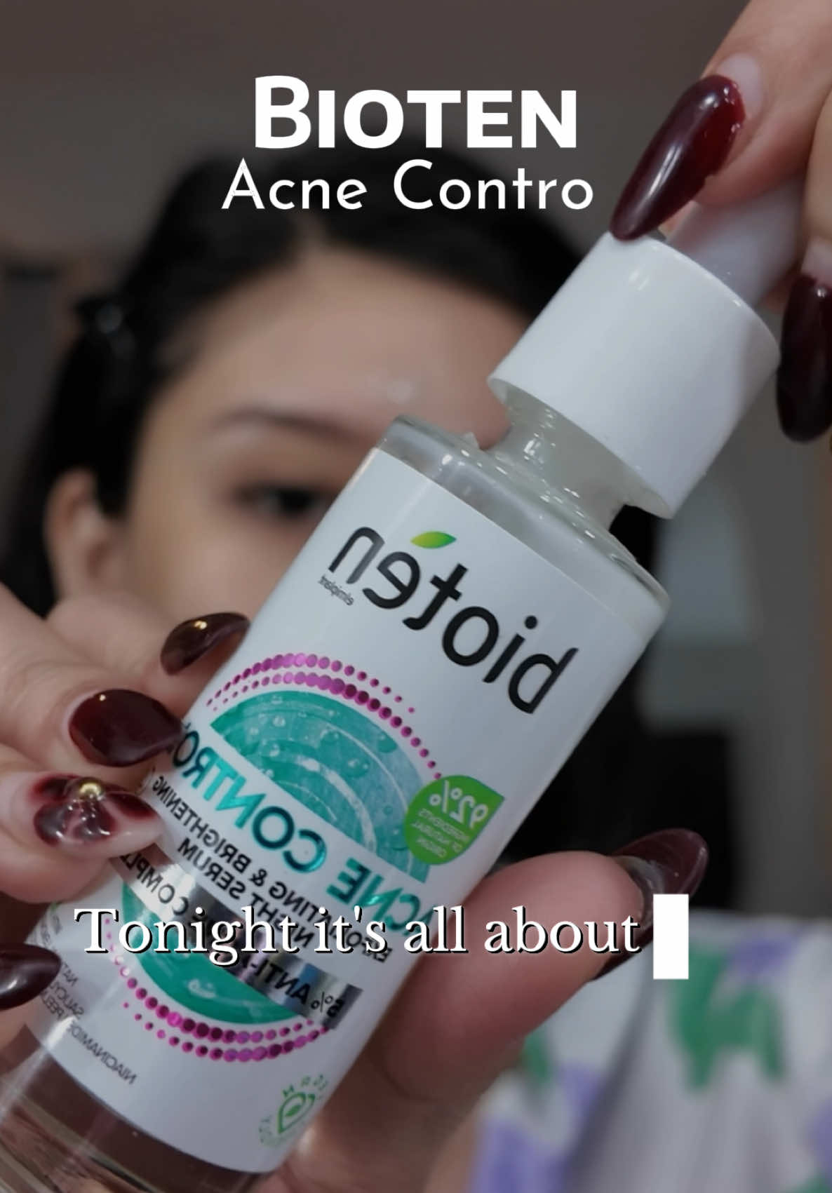Oops, not what you think! Using Bioten Acne Control Serum tonight 🌿✨ Consistent care = clear, glowing skin 💖 #BiotenSkincare #AcneControl #SkincareRoutine #GlowUp #ariyana 