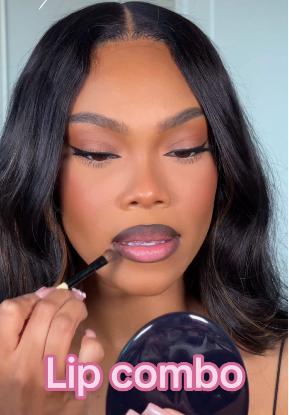 I saw the girls doing the dark lip liner and metallic gloss so I wanted to try :)  #lipcombotutorial #lipcombo #makeuplook #metalliclip 