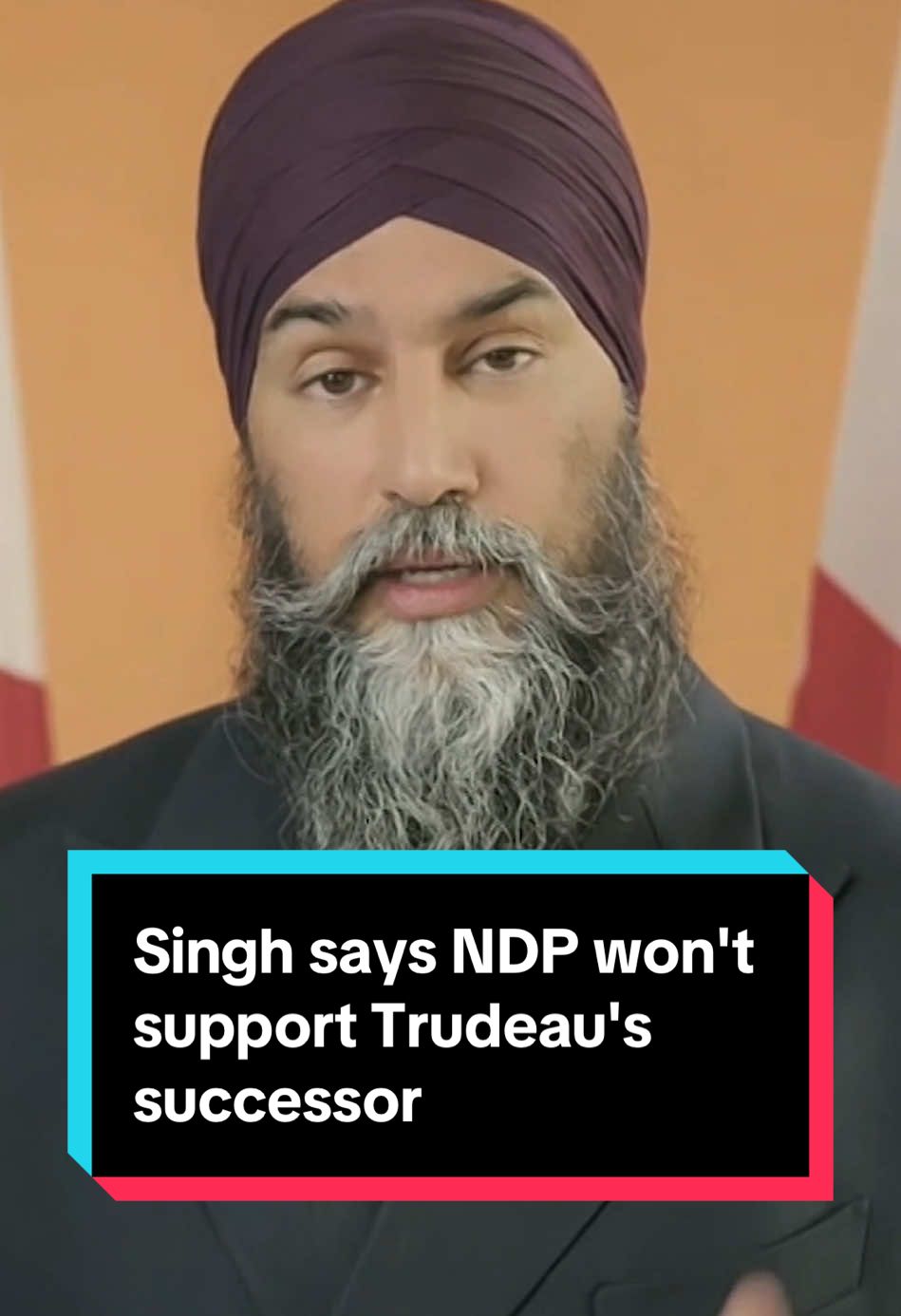 Singh says NDP won't support Trudeau's successor The NDP leader speaks with reporters about Justin Trudeau's decision to resign as Liberal leader For more, go to CP24.com