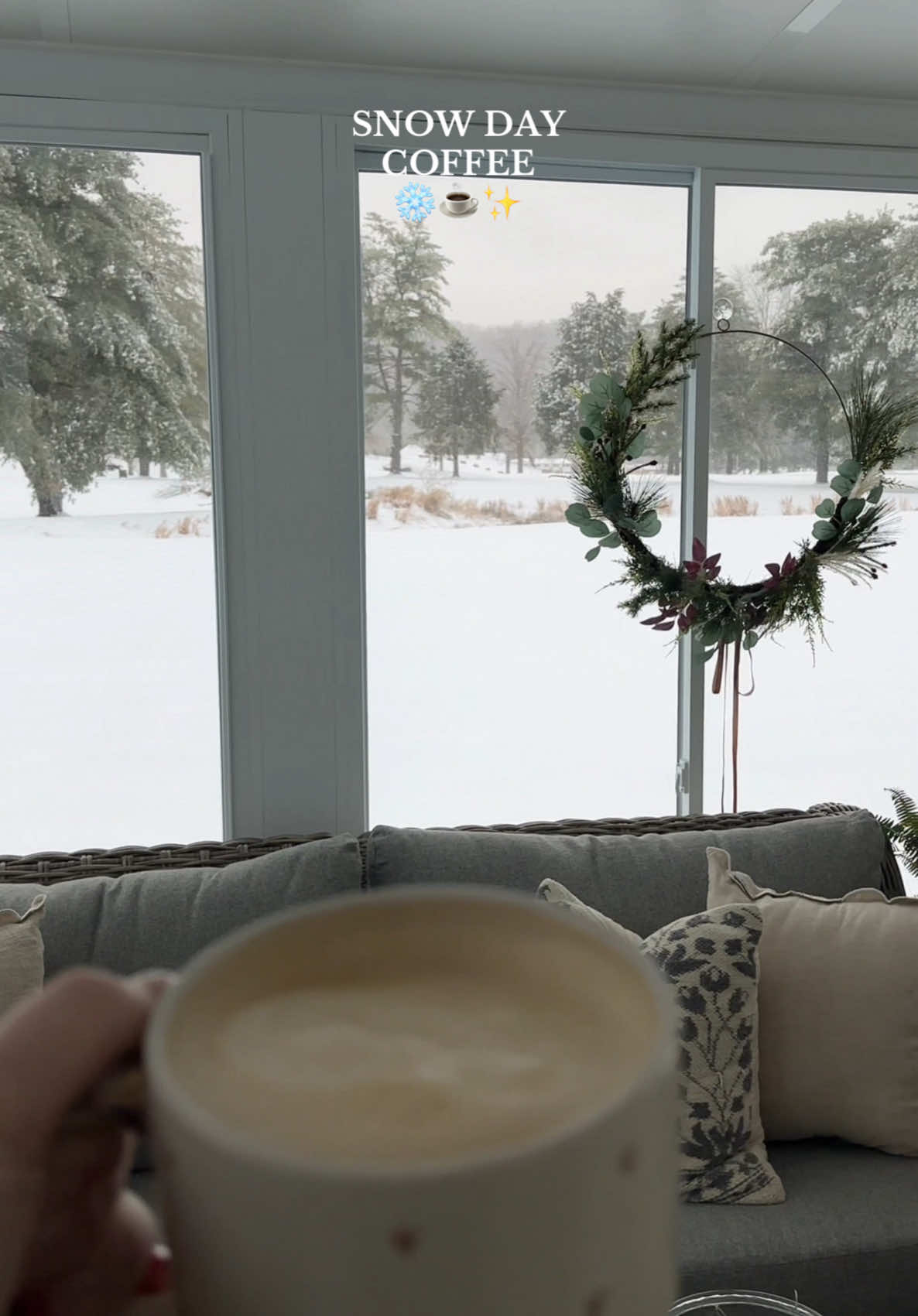 Who got snow!? staying in & warm today with the 8 inches of snow we have ☃️❄️🤍 #coffee #coffeetiktok #snow #snowday #makecoffeewithme #coffeelover #coffeeathome 