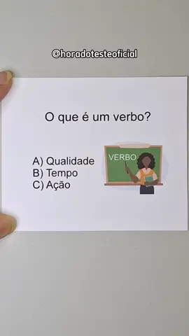 O que é um verbo? Teste seus conhecimentos respondendo o quiz. 🧠🤓 #quiz #perguntaserespostas #portugues #aprender #educacao 