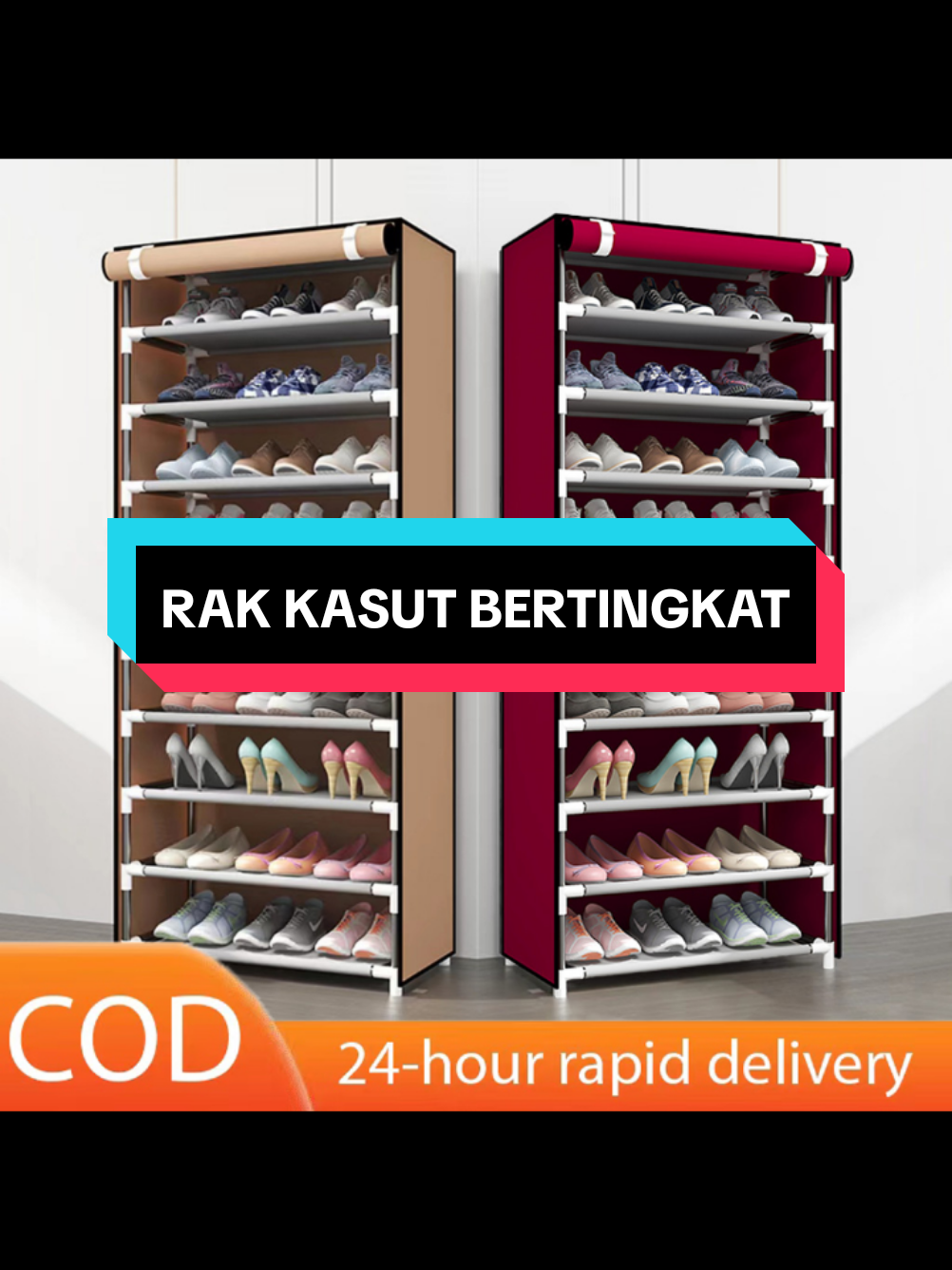 4/5/6/8 Layers Floor Shoe Rack Organizer Stainless Steel Home Use Simple Shoe Cabinet baharu Hanya RM13.99 - 20.99! #onlineshopping #TikTokShop #rak #rakkasut #rakkasutbertingkat 